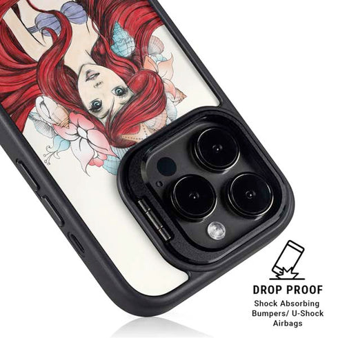 Disney The Little Mermaid Ariel Illustration iPhone 16 Pro Kickstand Case